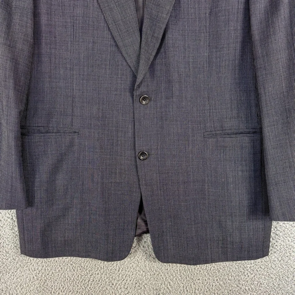 Canali Suit Jacket Mens 42L Gray Check Wool Made in Italy Two Button Notch Lapel